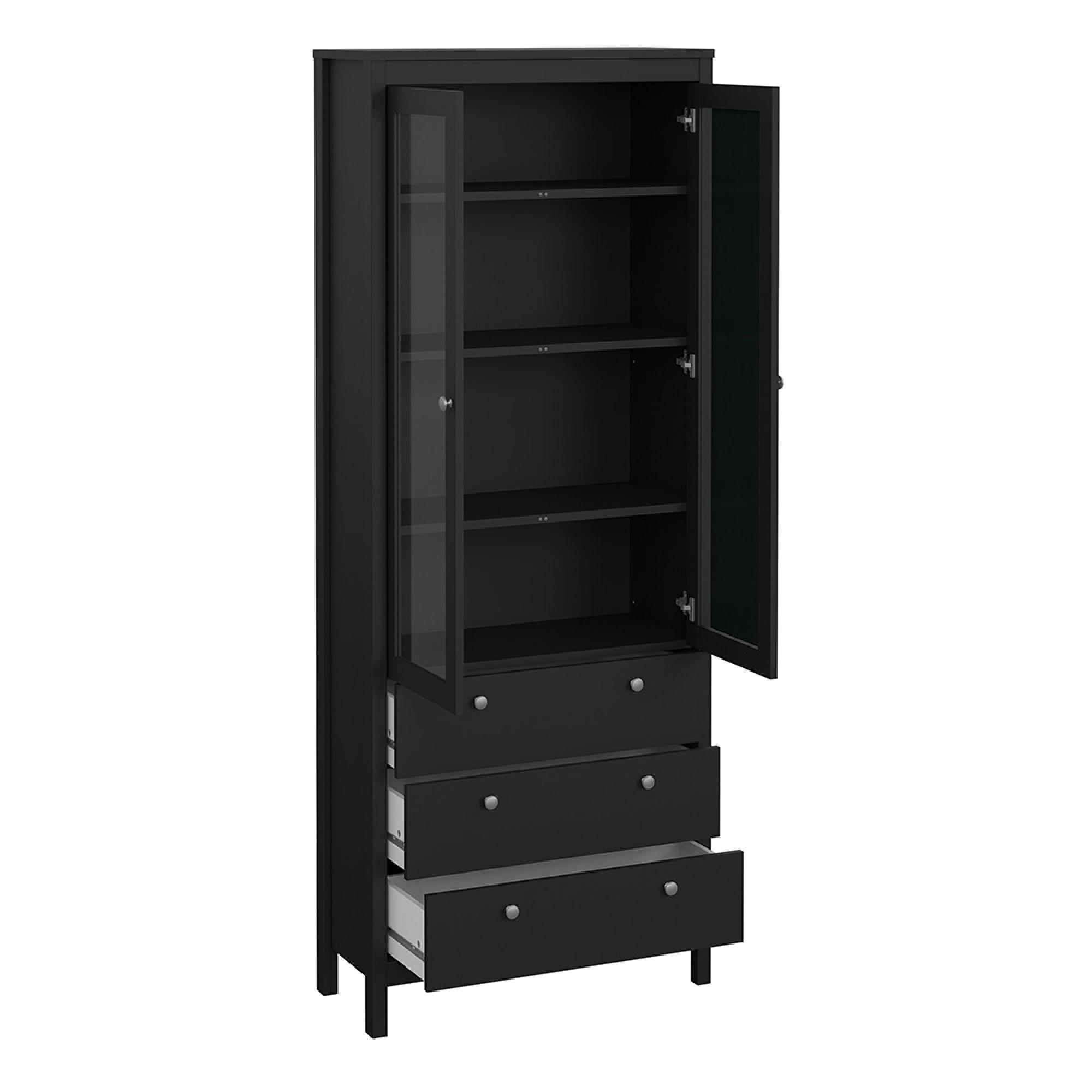 Madrid Display Cabinet - 2 Door - Black