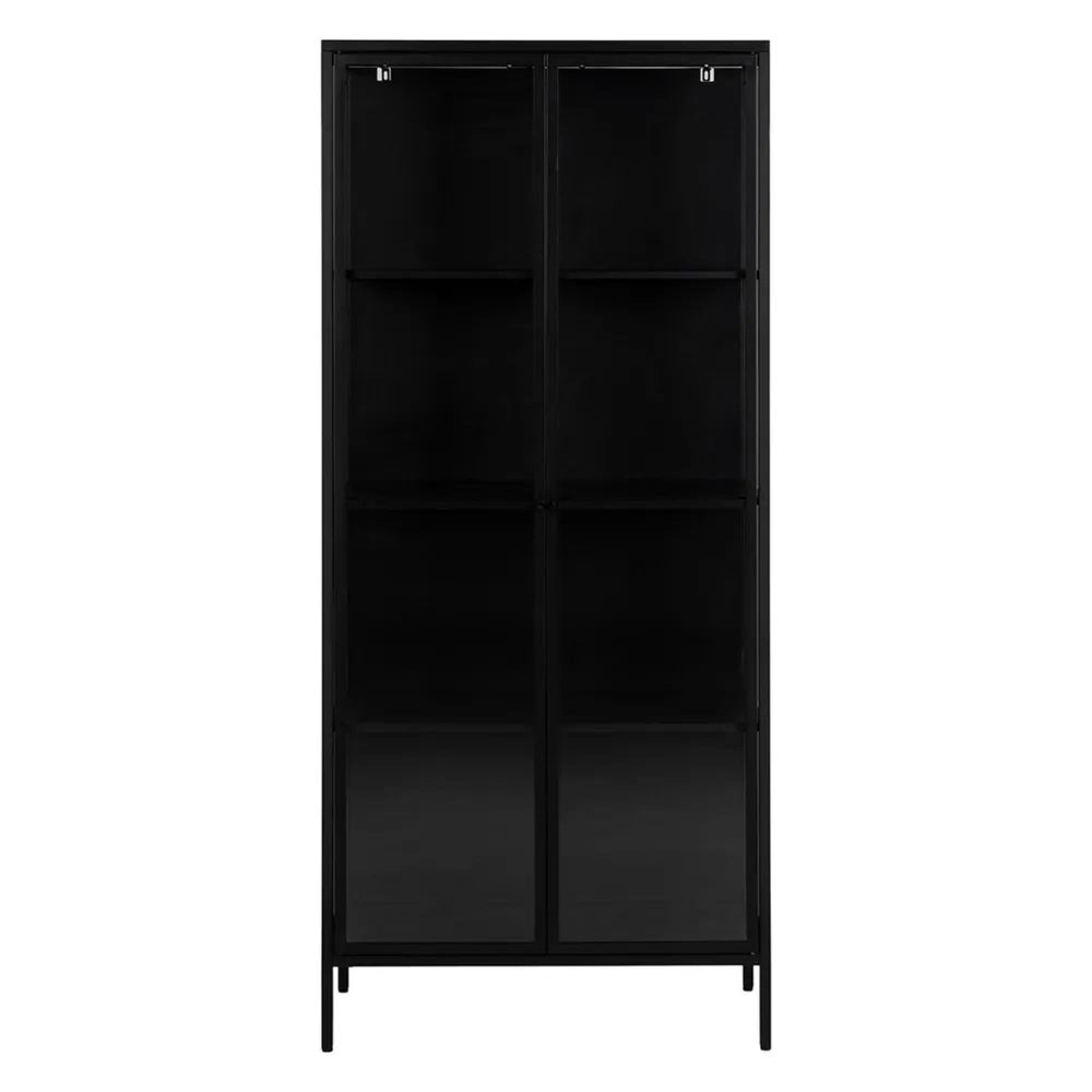 Clearance - Newcastle Display Cabinet - 2 Door - Tall - Black - A509