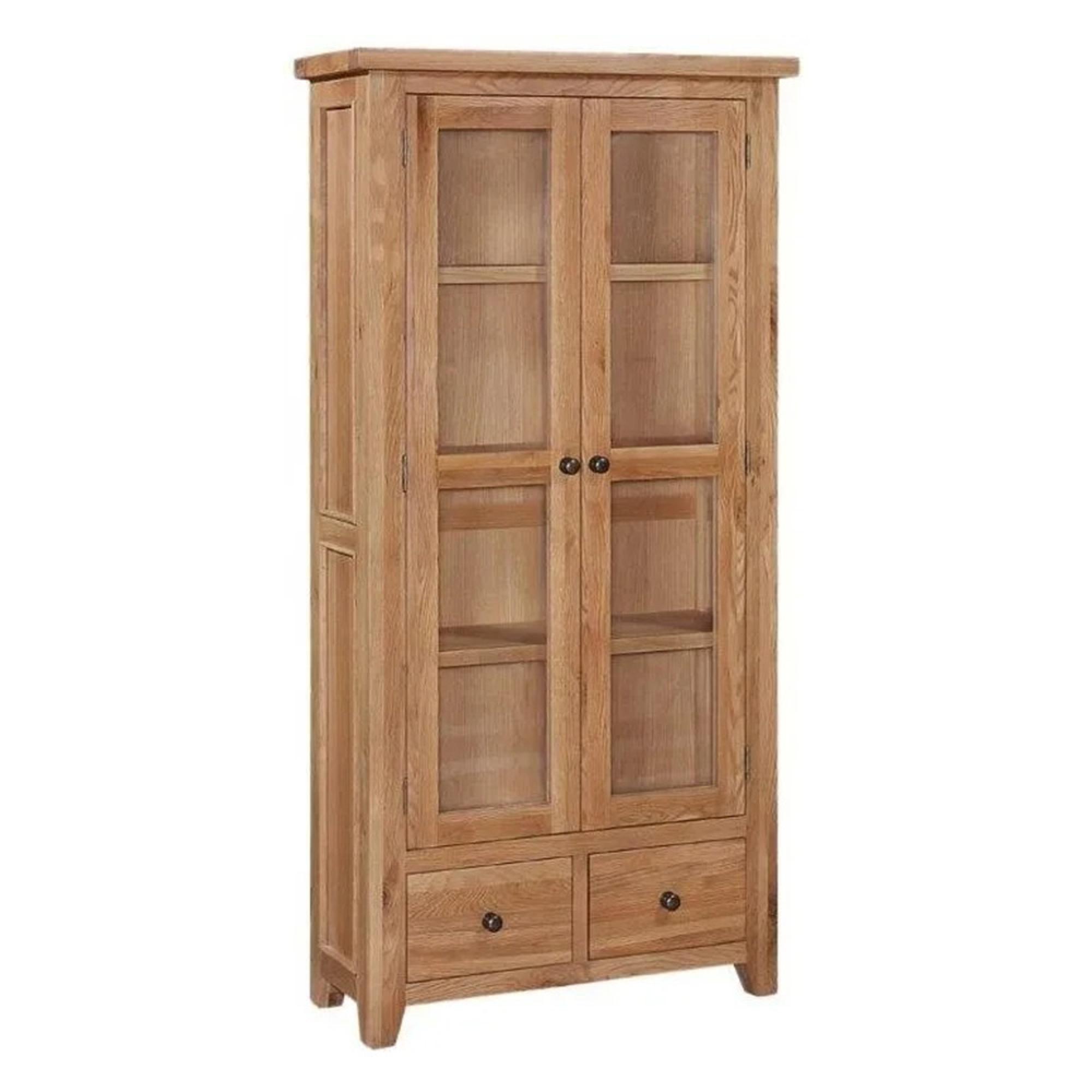 Appleby Display Cabinet - 2 Door - 2 Drawer - Glazed - Oak