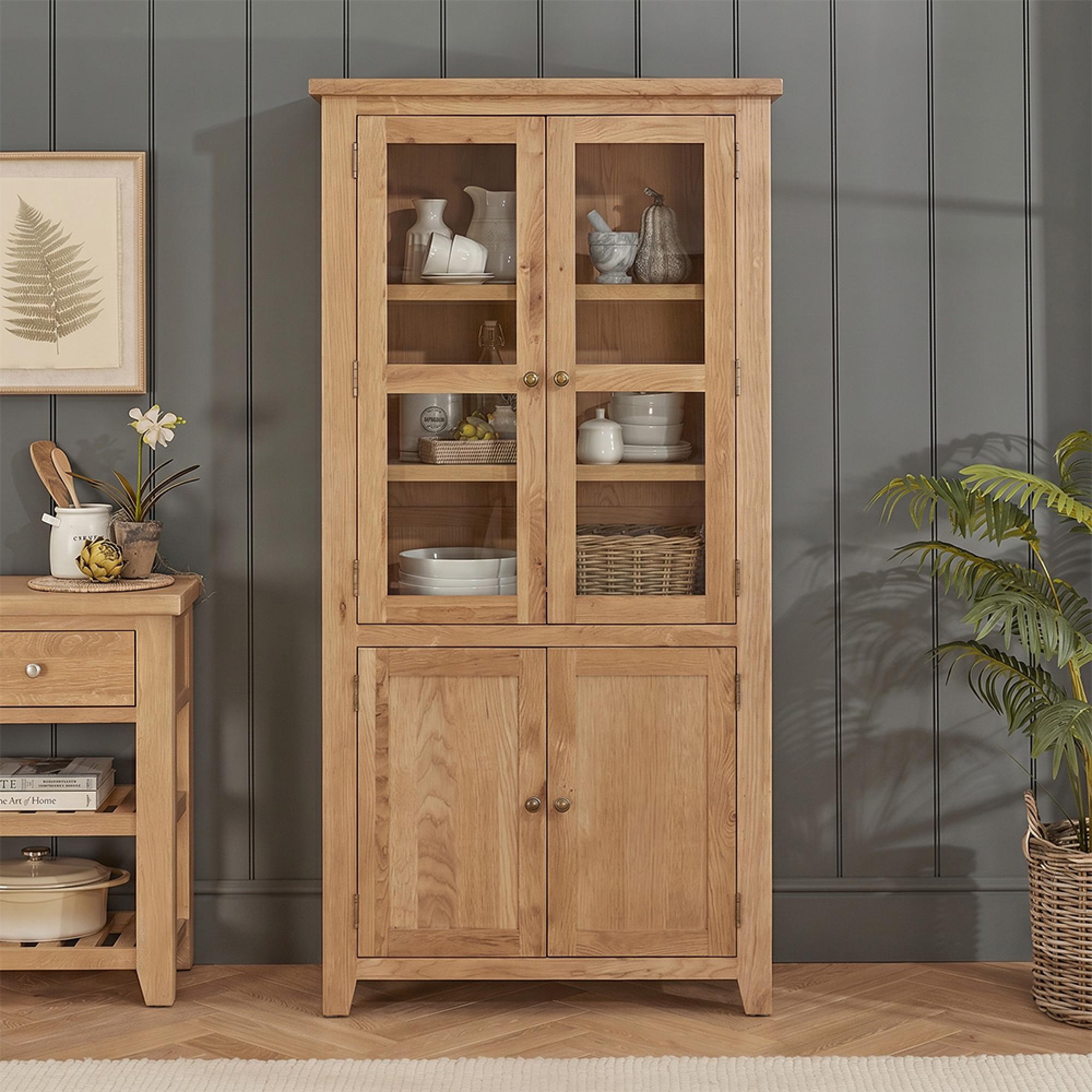 Appleby Display Cabinet - 4 Door - Glazed - Petite Oak