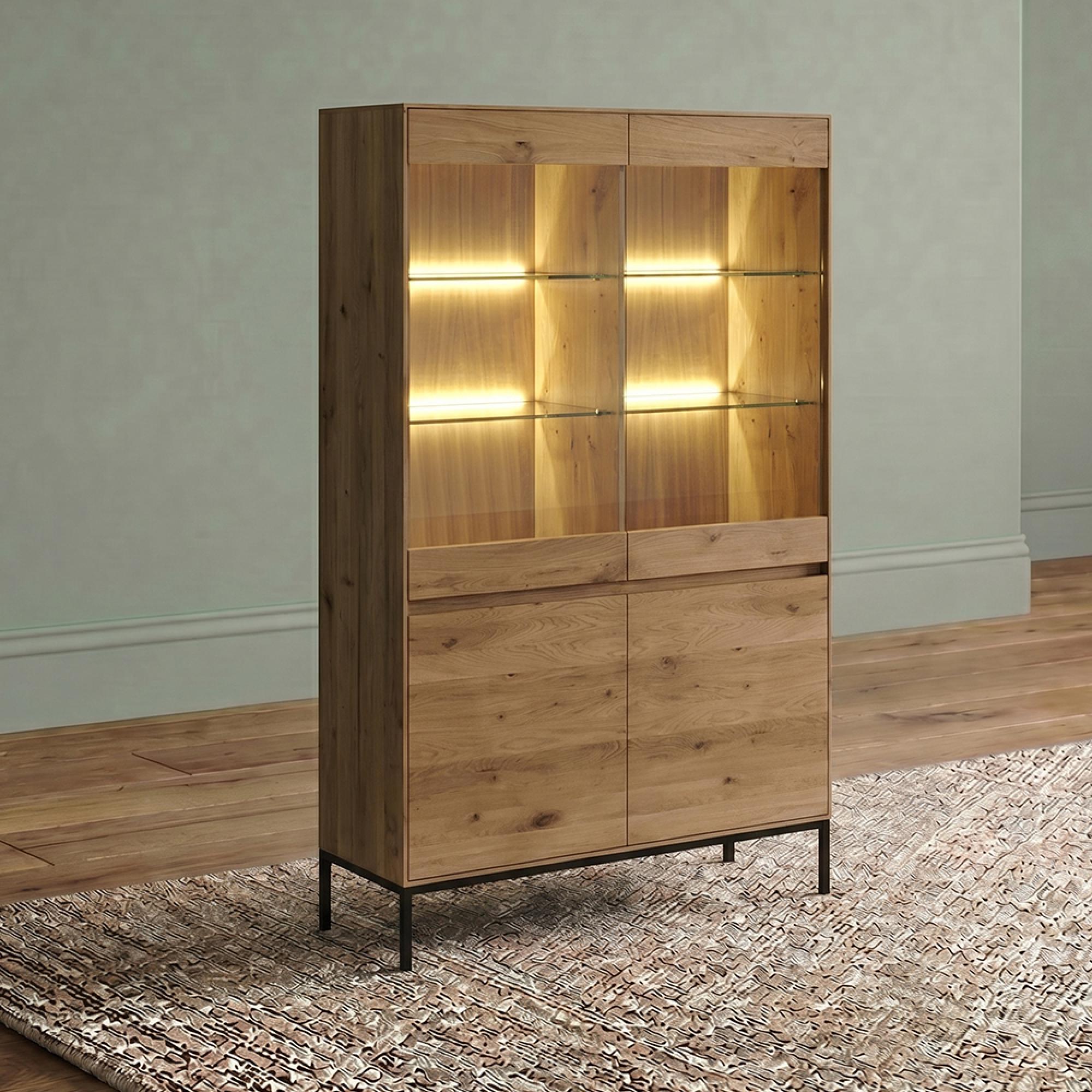 Helga Display Cabinet - 4 Door - Oiled Oak - Variation Available