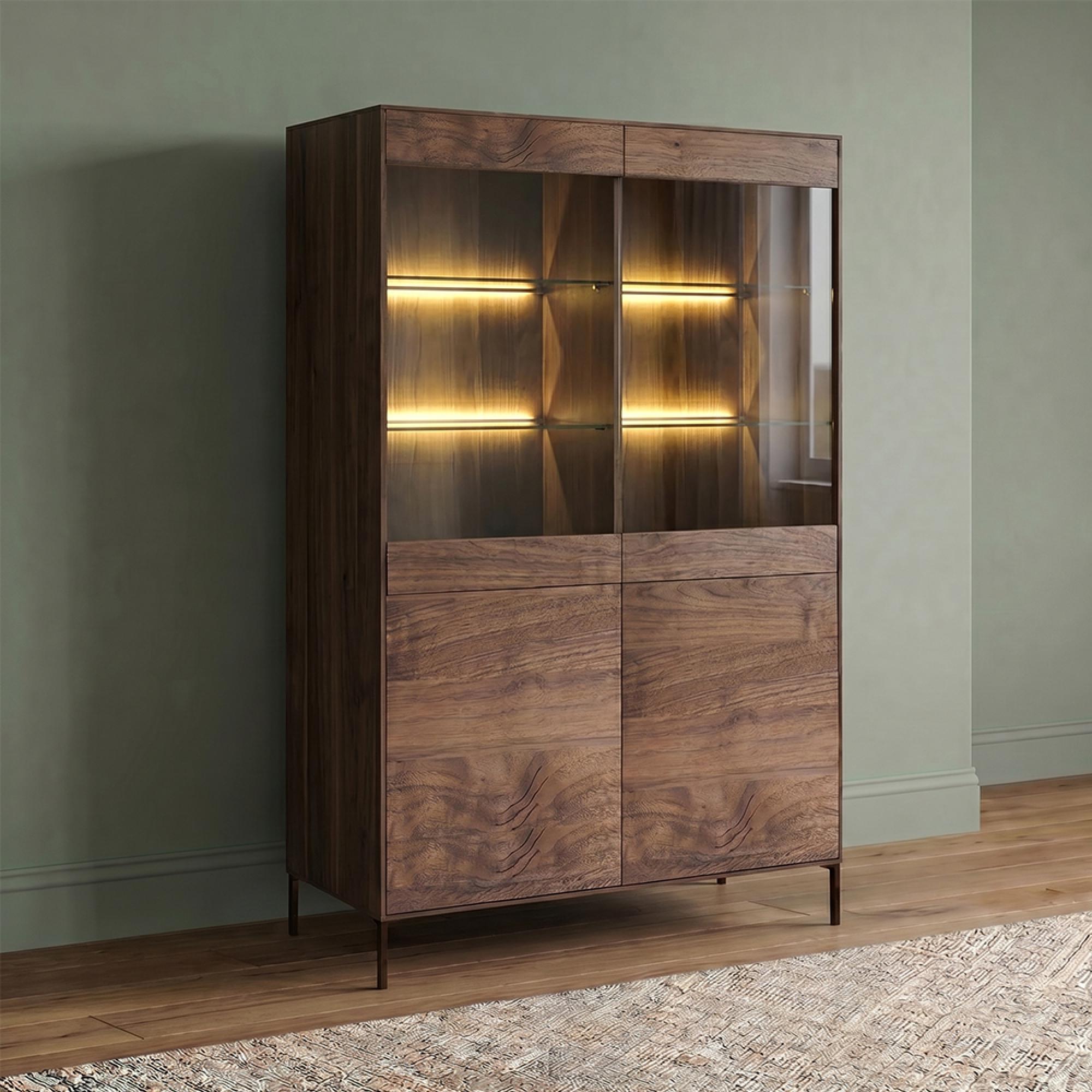 Helga Display Cabinet - 4 Door - Oiled Walnut - Variation Available