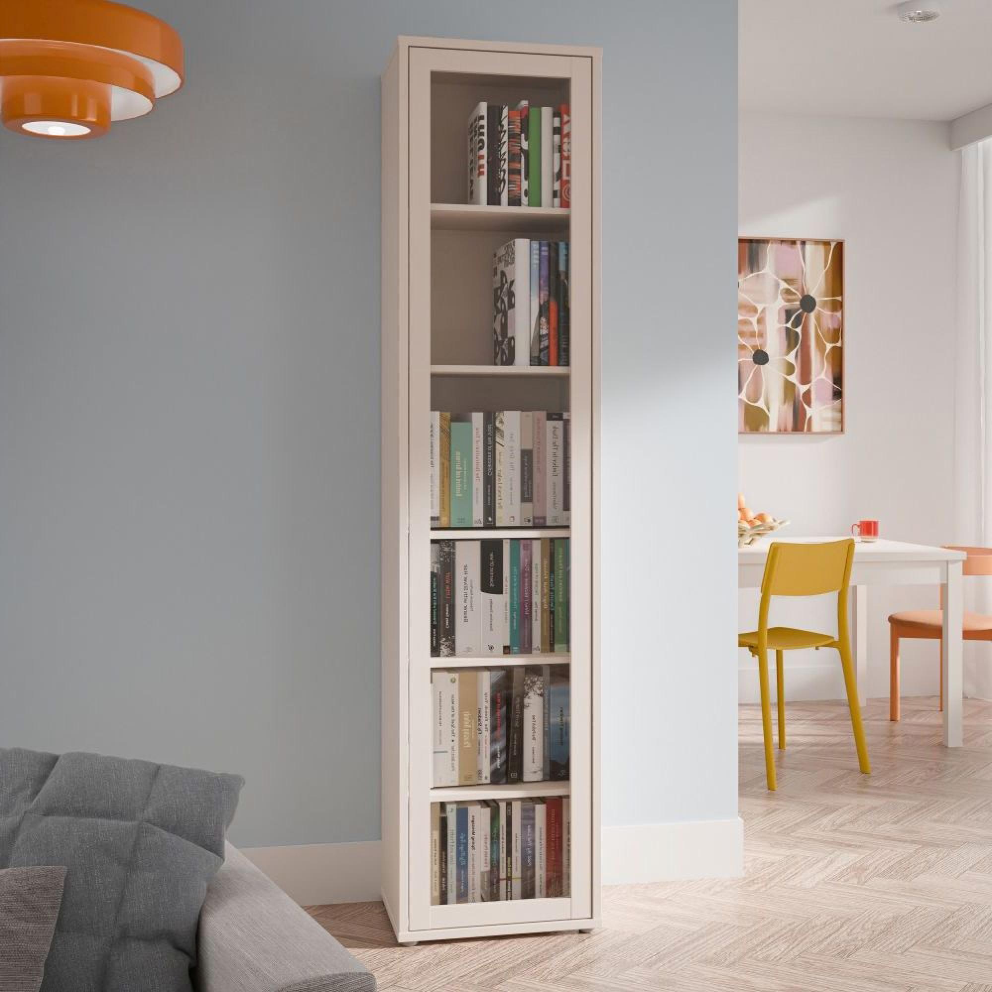 Alice Springs Display Cabinet - 1 Door - Tall - Glass - Sand