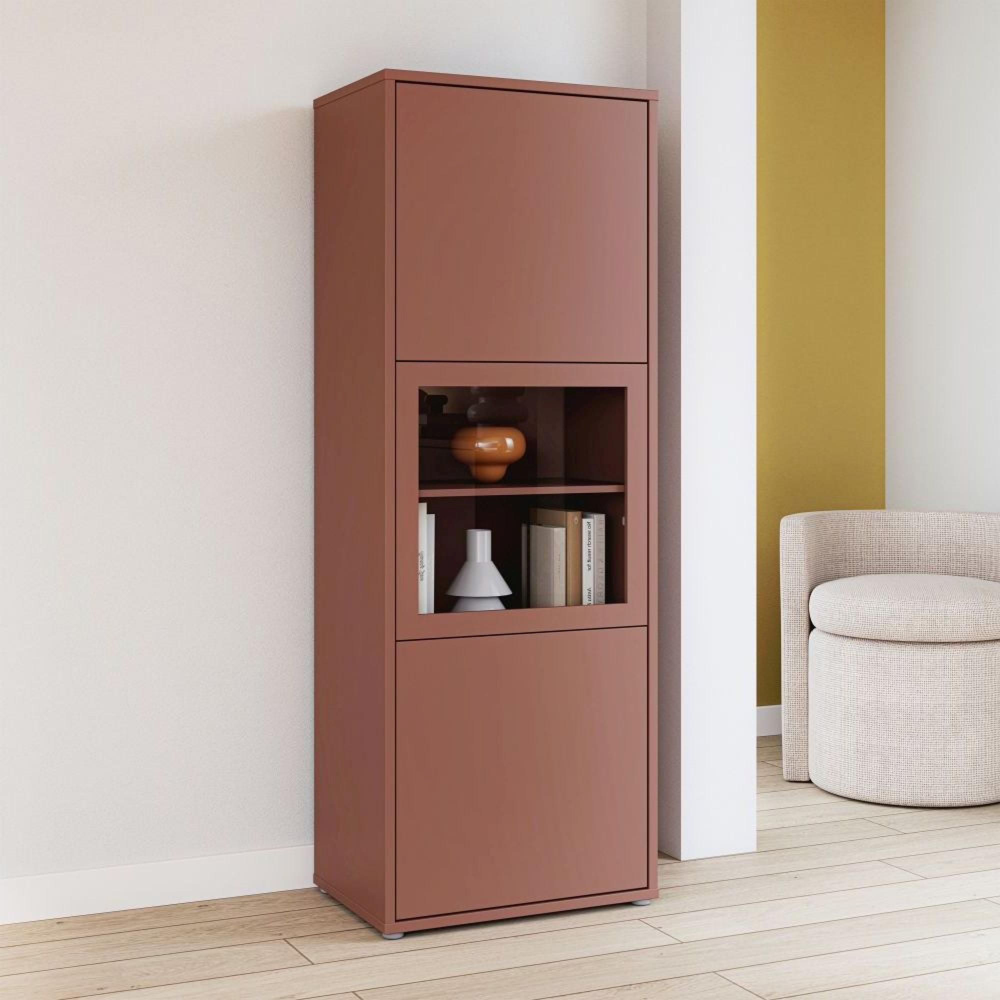 Alice Springs Display Cabinet - 3 Door - Narrow - Terracotta
