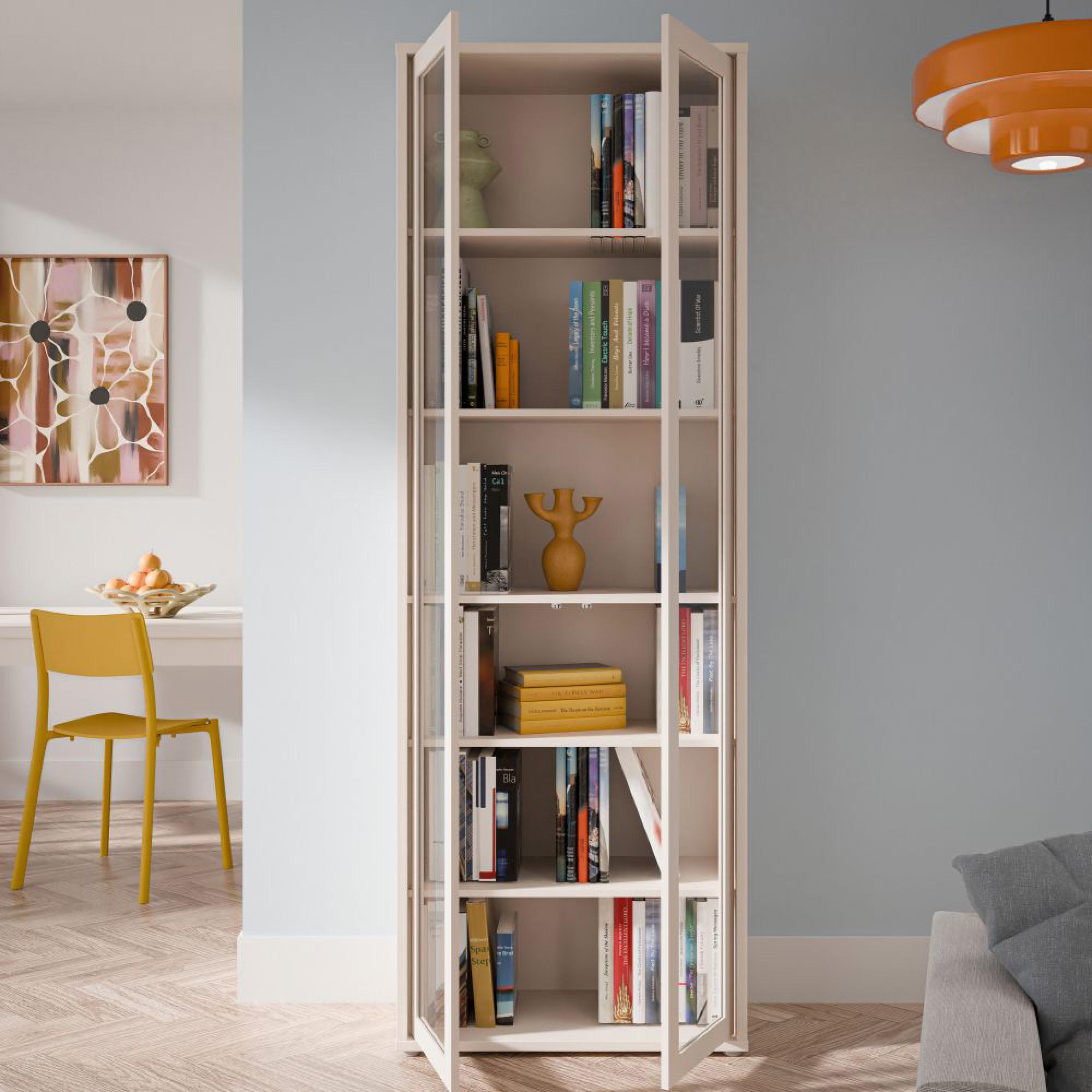 Alice Springs Display Cabinet - 2 Door - Tall - Glass - Sand