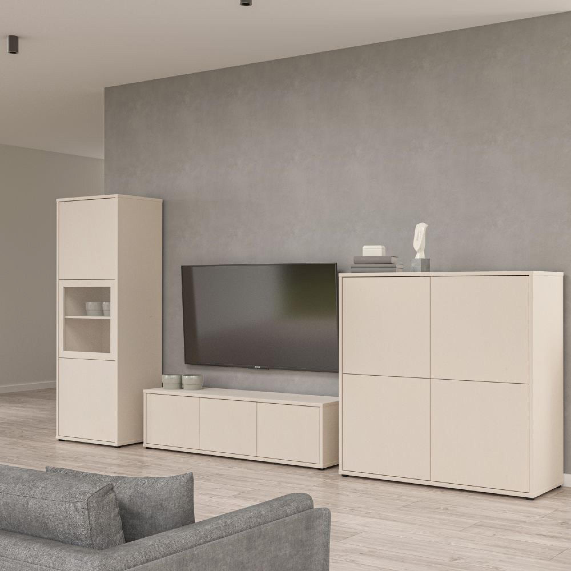 Alice Springs Display Cabinet - 3 Door - Narrow - Sand