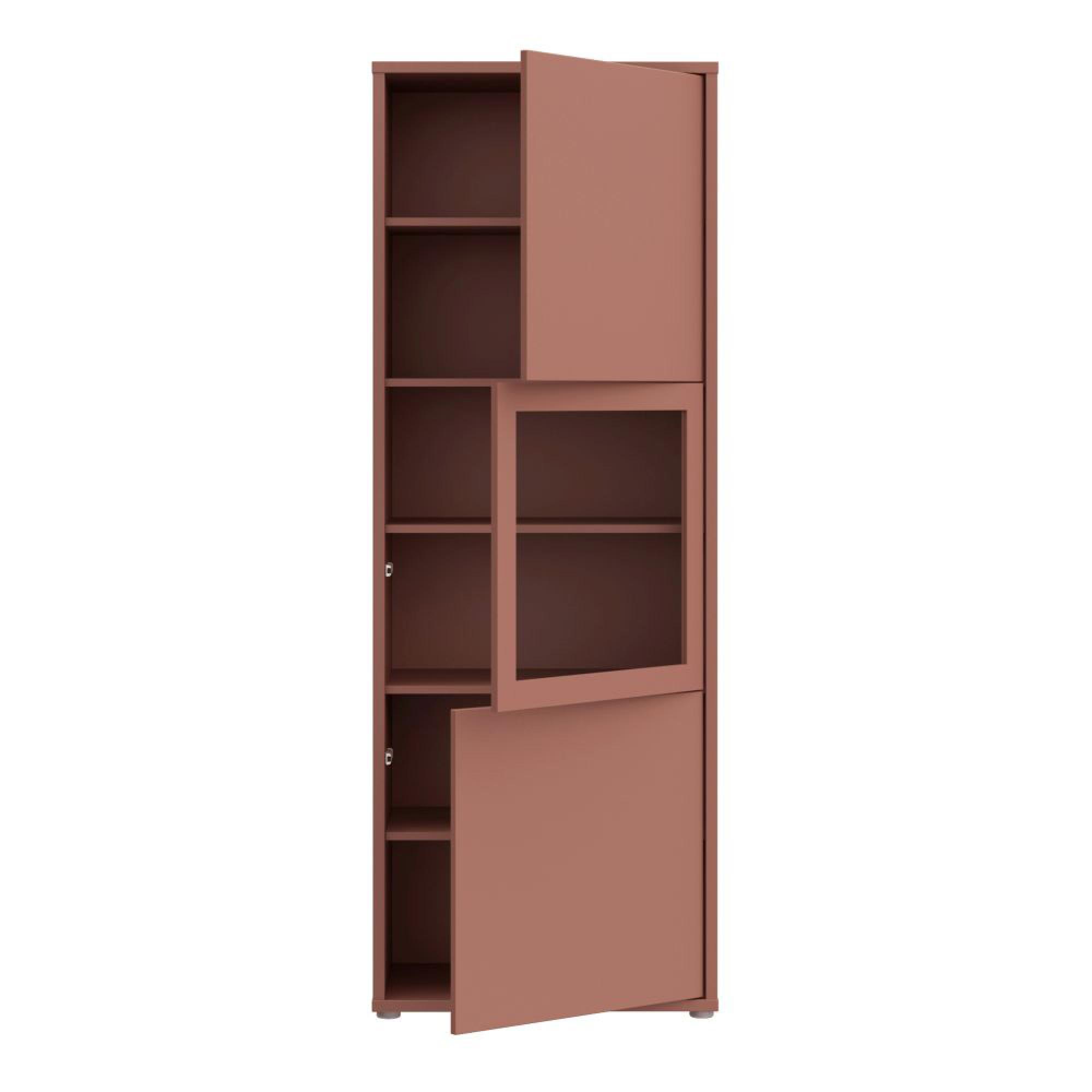 Alice Springs Display Cabinet - 3 Door - Narrow - Terracotta