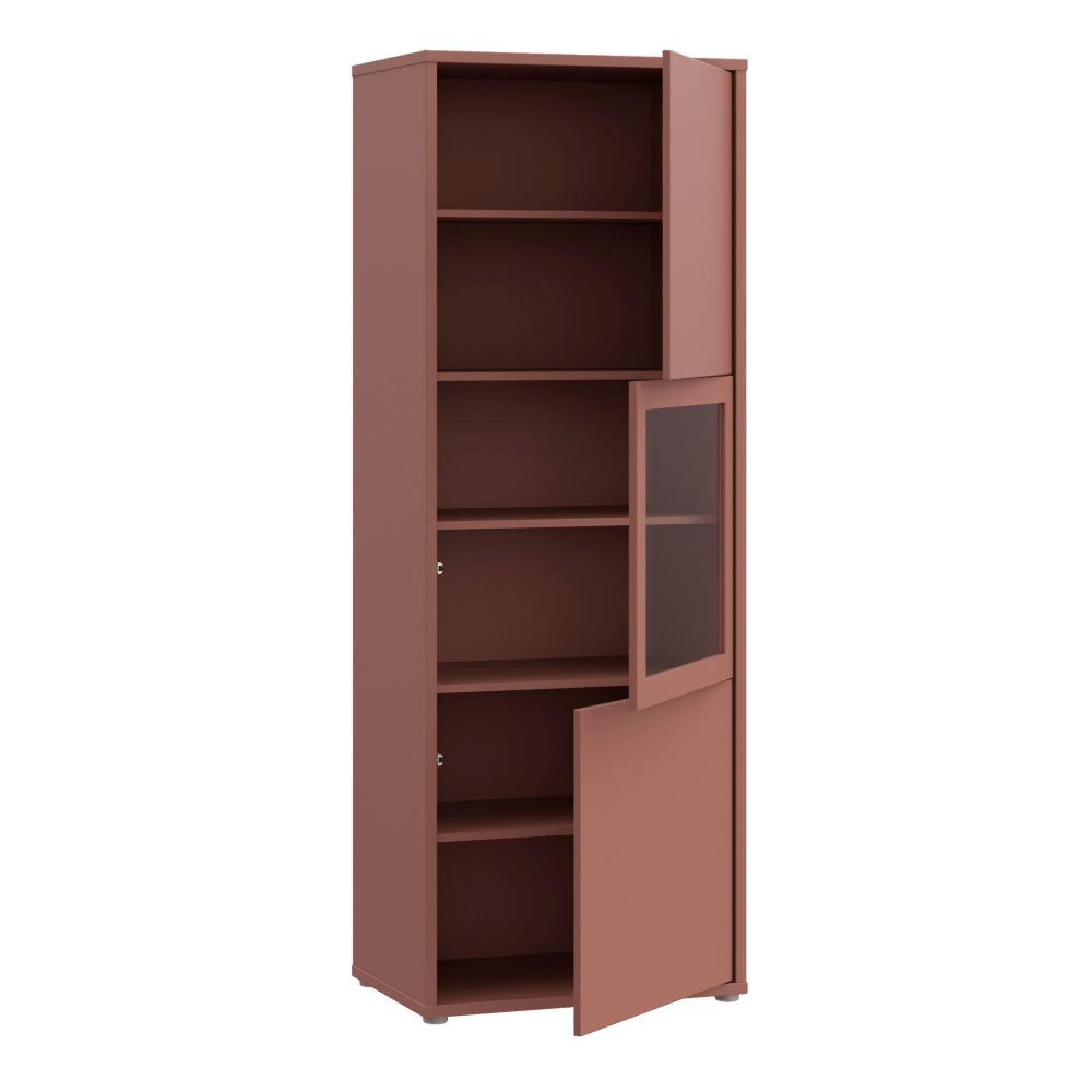 Alice Springs Display Cabinet - 3 Door - Narrow - Terracotta