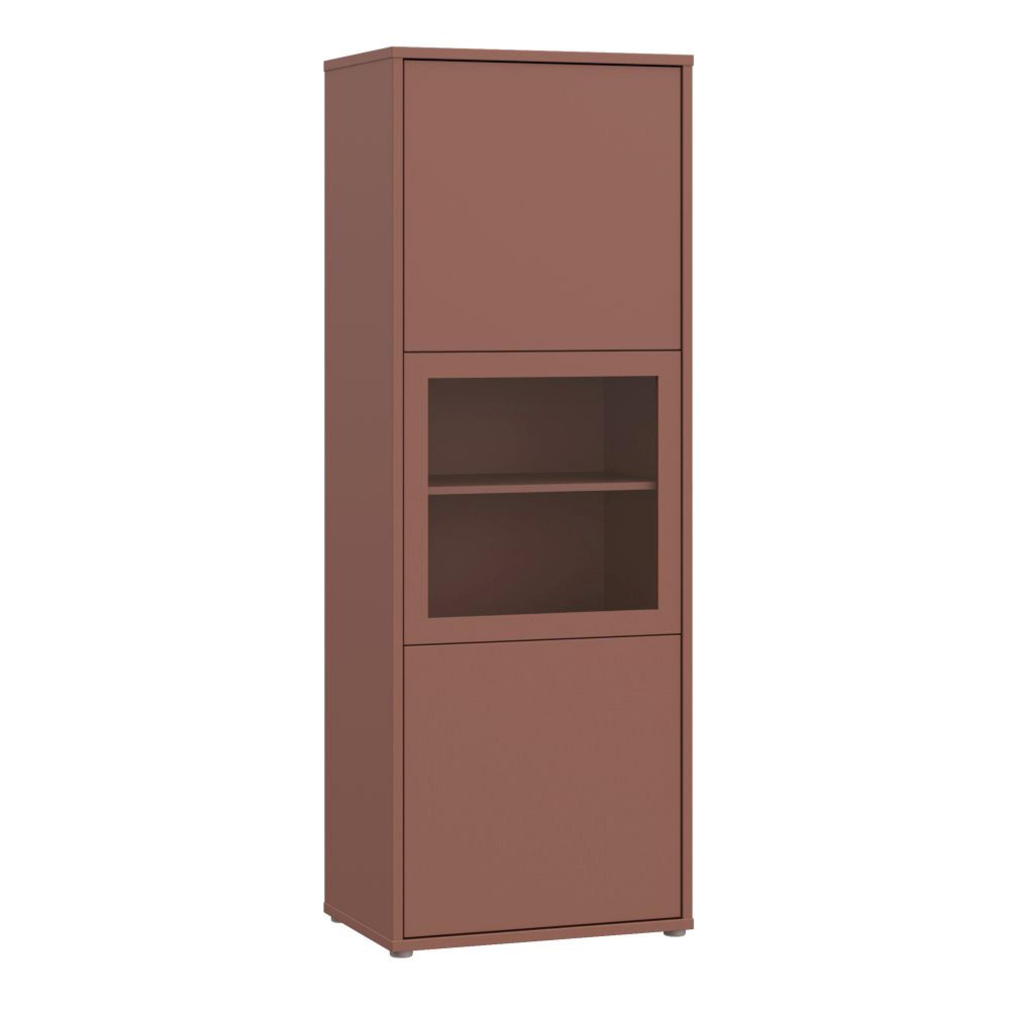 Alice Springs Display Cabinet - 3 Door - Narrow - Terracotta
