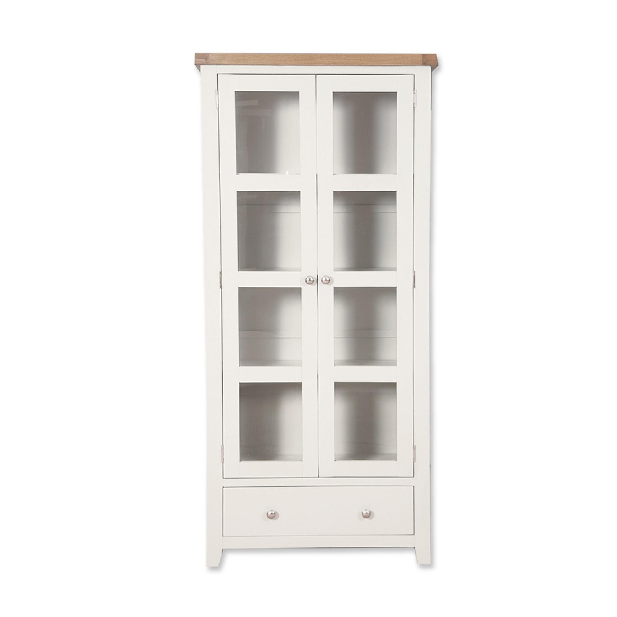 Melbourne Display Cabinet - 2 Door - Glazed - White and Wood