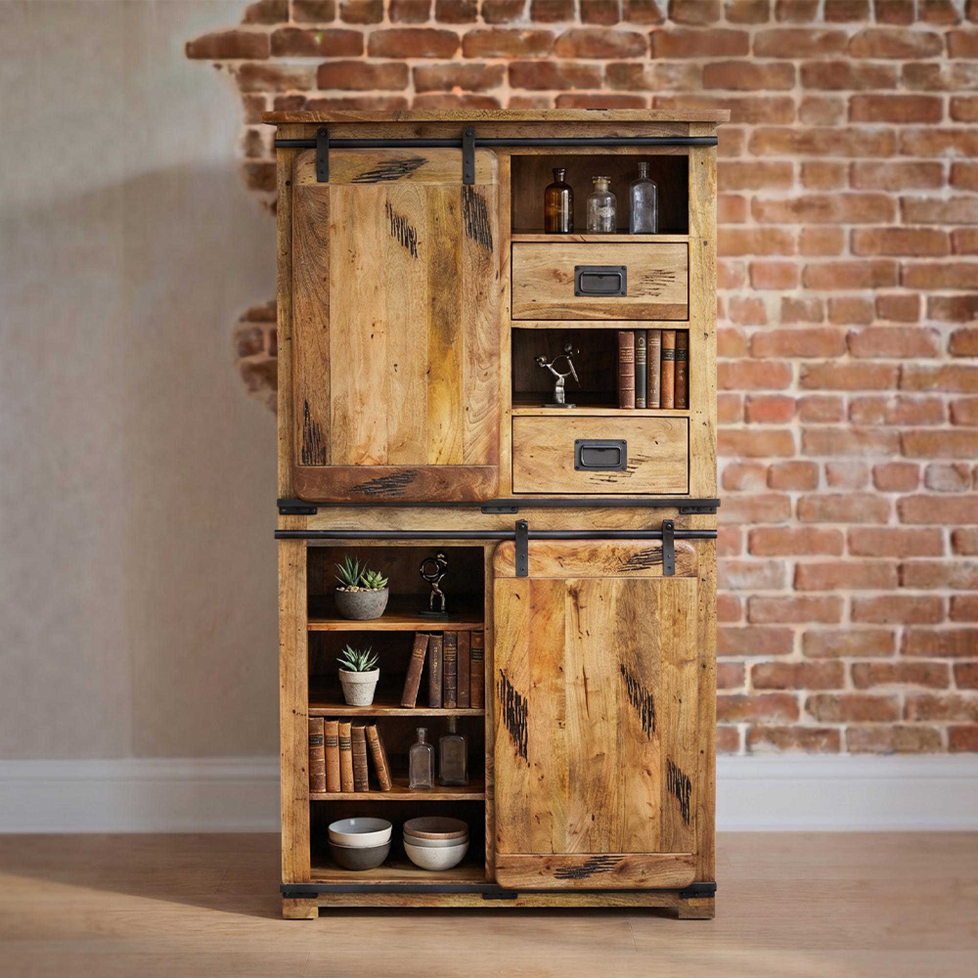 Raipur Works Display Cabinet - 2 Door - Industrial Style Wooden