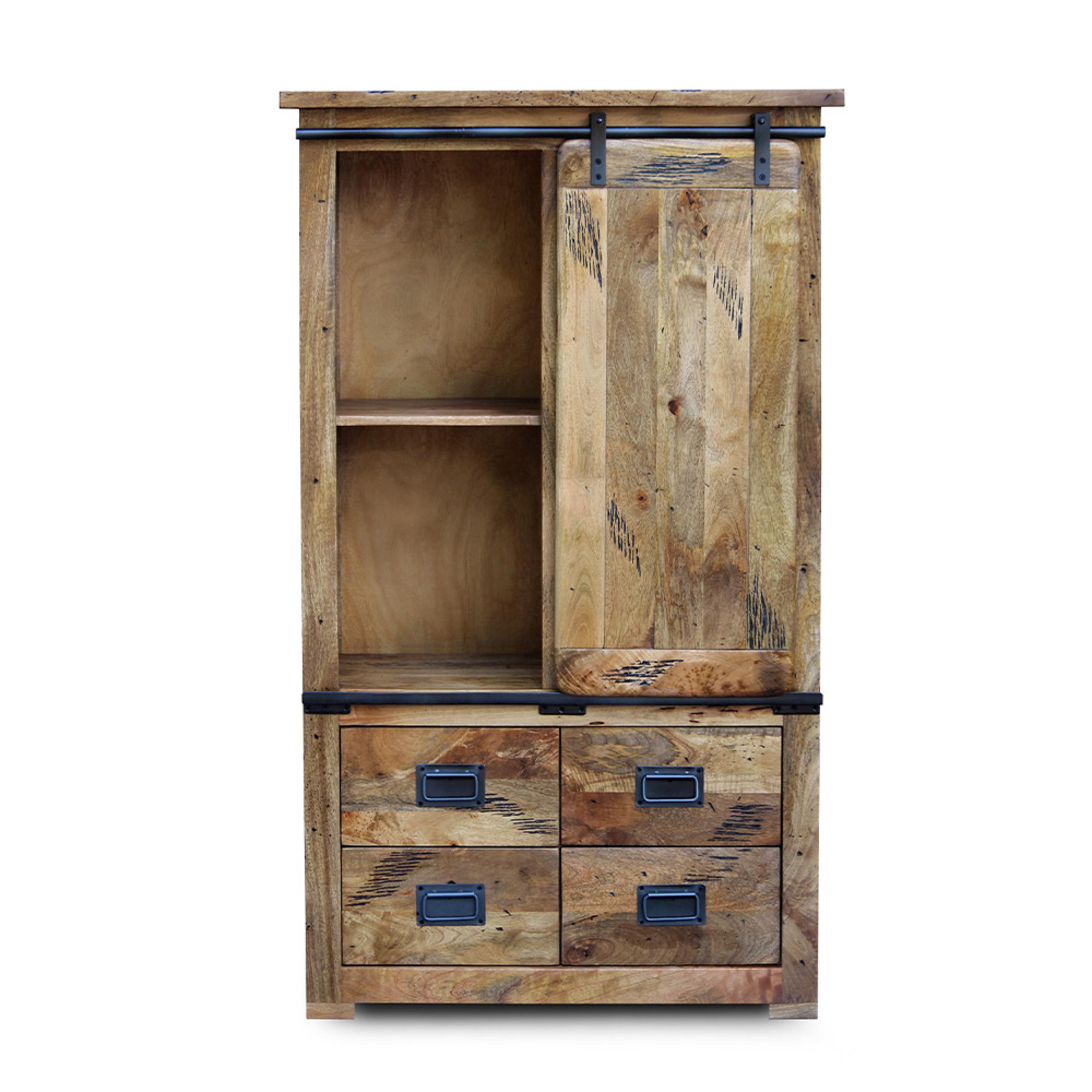 Raipur Works Display Cabinet - Industrial Style Wooden