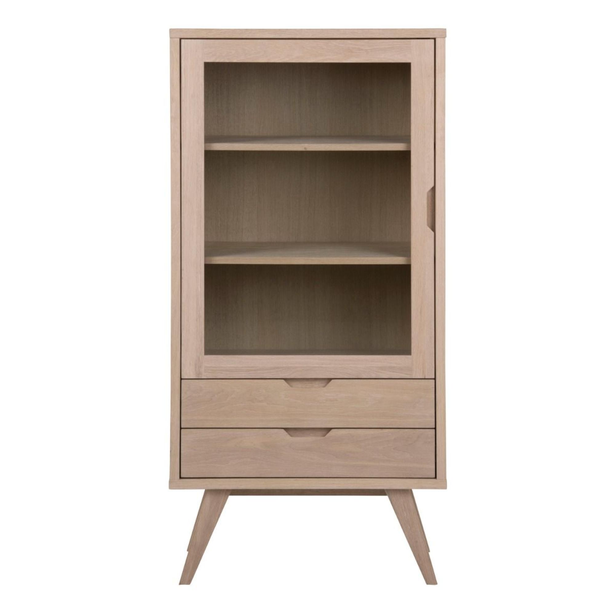 A-Line White Oak 2 Drawers Display Cabinet
