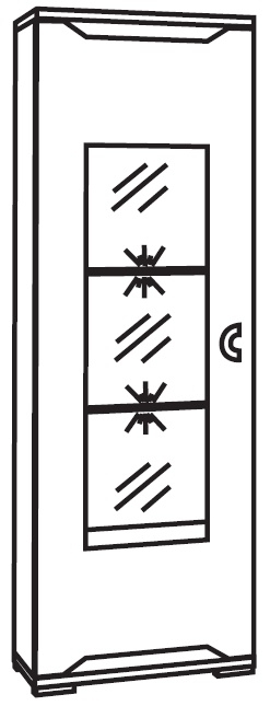 Angelo 1 Door Display Cabinet - LHF