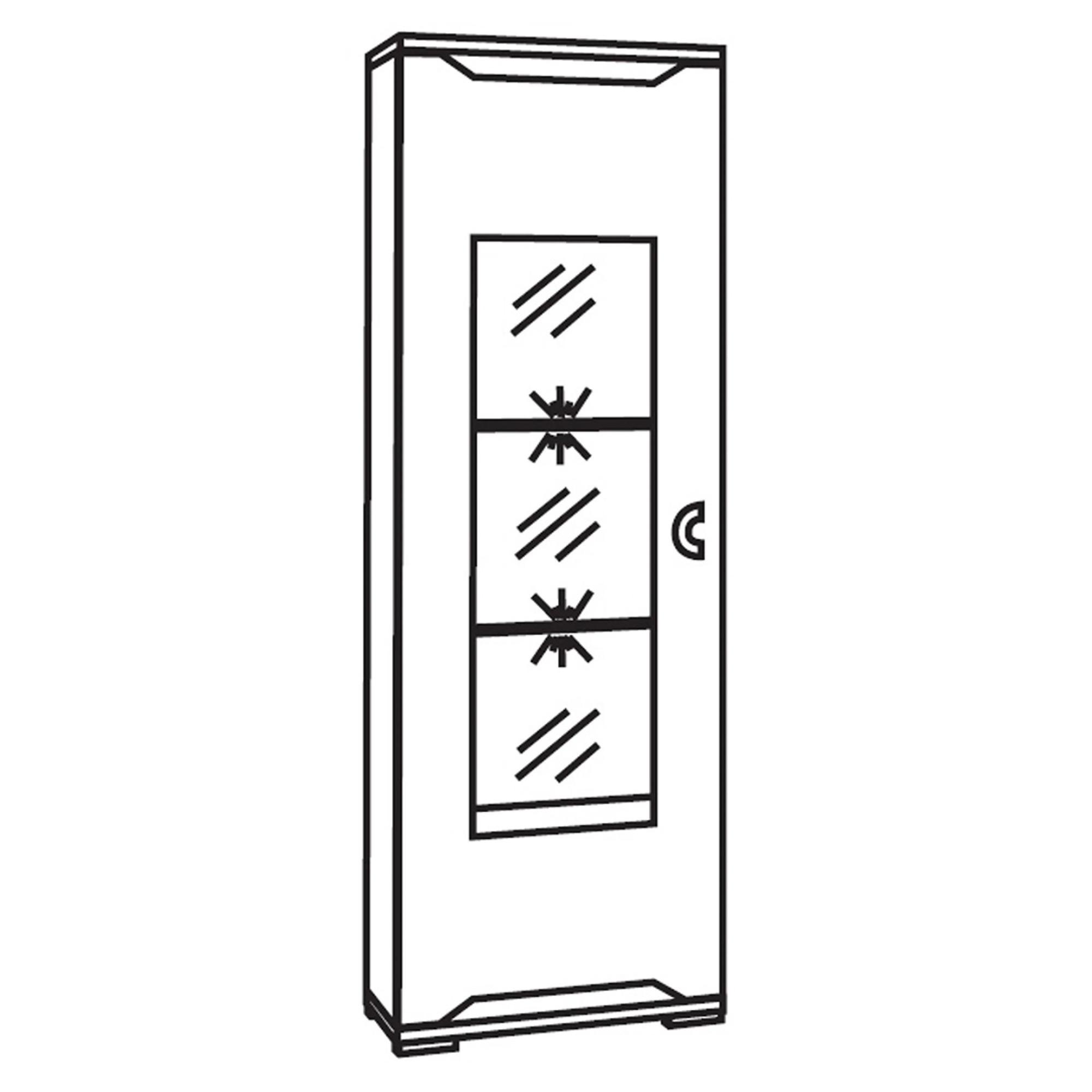 Angelo 1 Door Display Cabinet - LHF