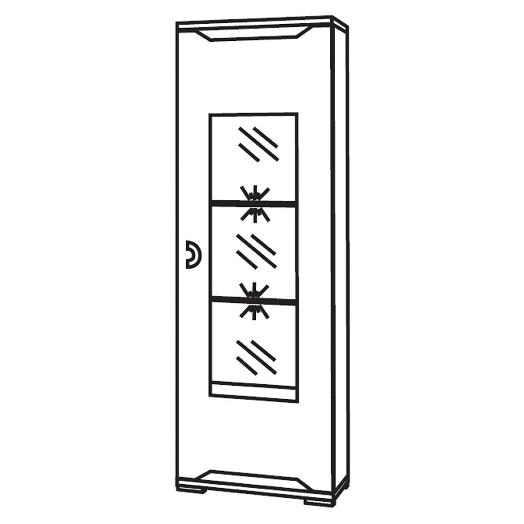 Angelo 1 Door Display Cabinet - RHF