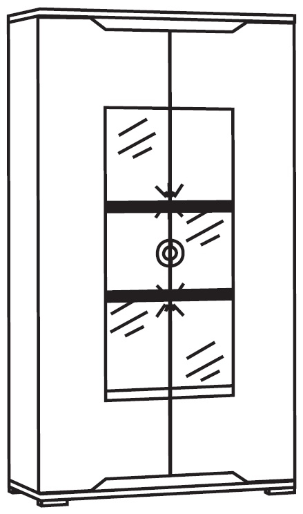 Angelo 2 Door Display Cabinet