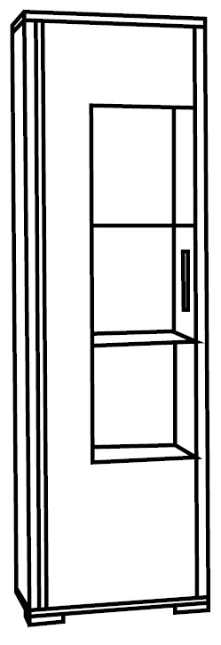 Augusta Grey Oak Effect 1 Door Display Cabinet LHF