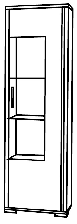 Augusta Grey Oak Effect 1 Door Display Cabinet RHF