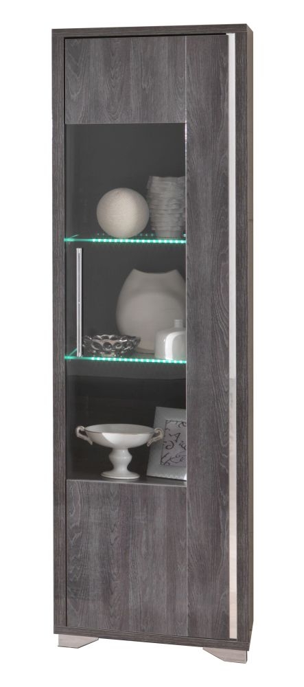 Augusta Grey Oak Effect 1 Door Display Cabinet RHF