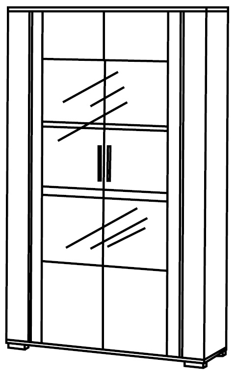 Augusta Grey Oak Effect 2 Door Display Cabinet