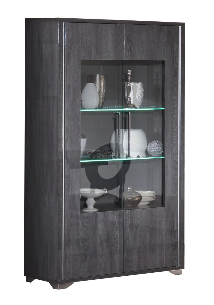 Augusta Grey Oak Effect 2 Door Display Cabinet