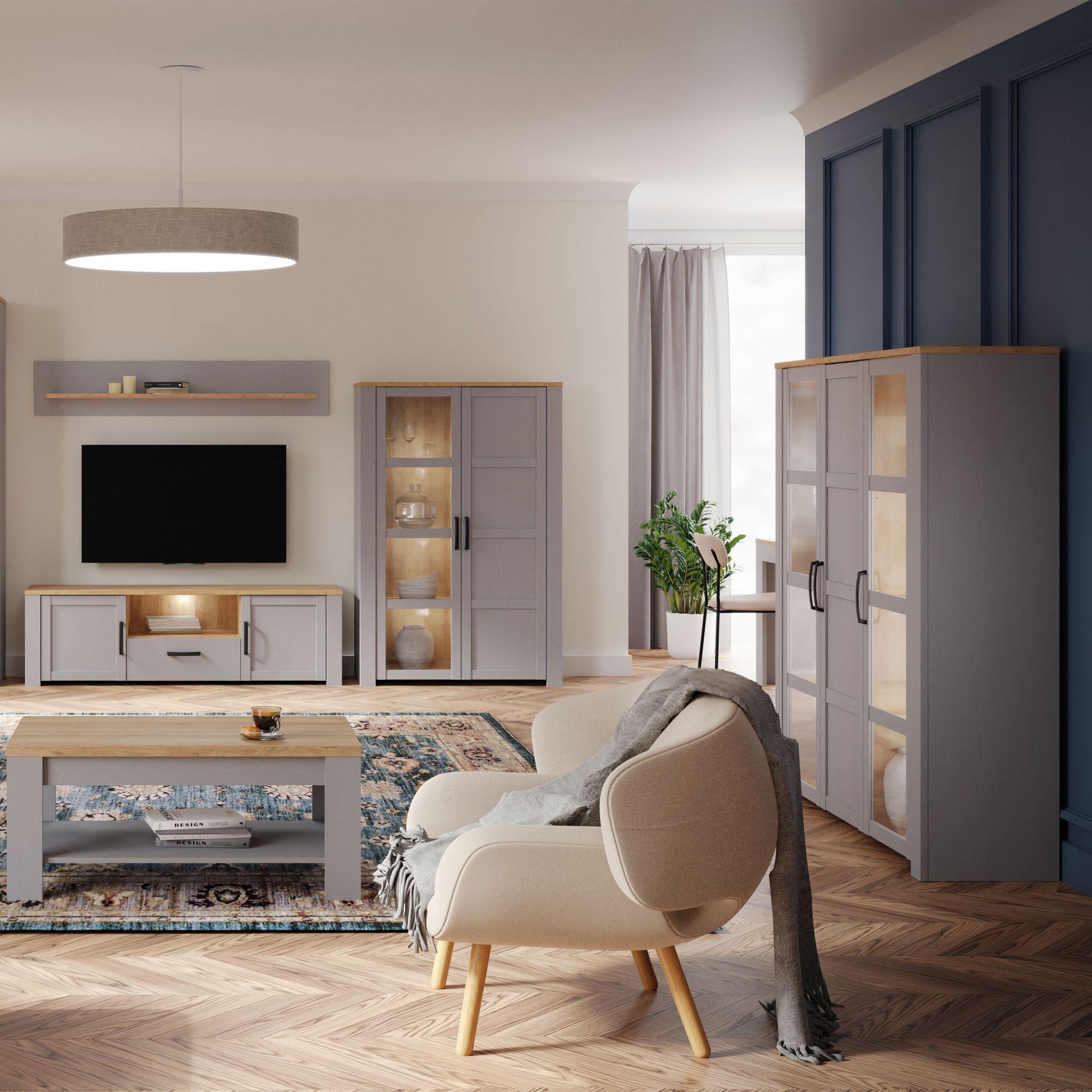 Bohol Grey 3 Door Large Display Cabinet