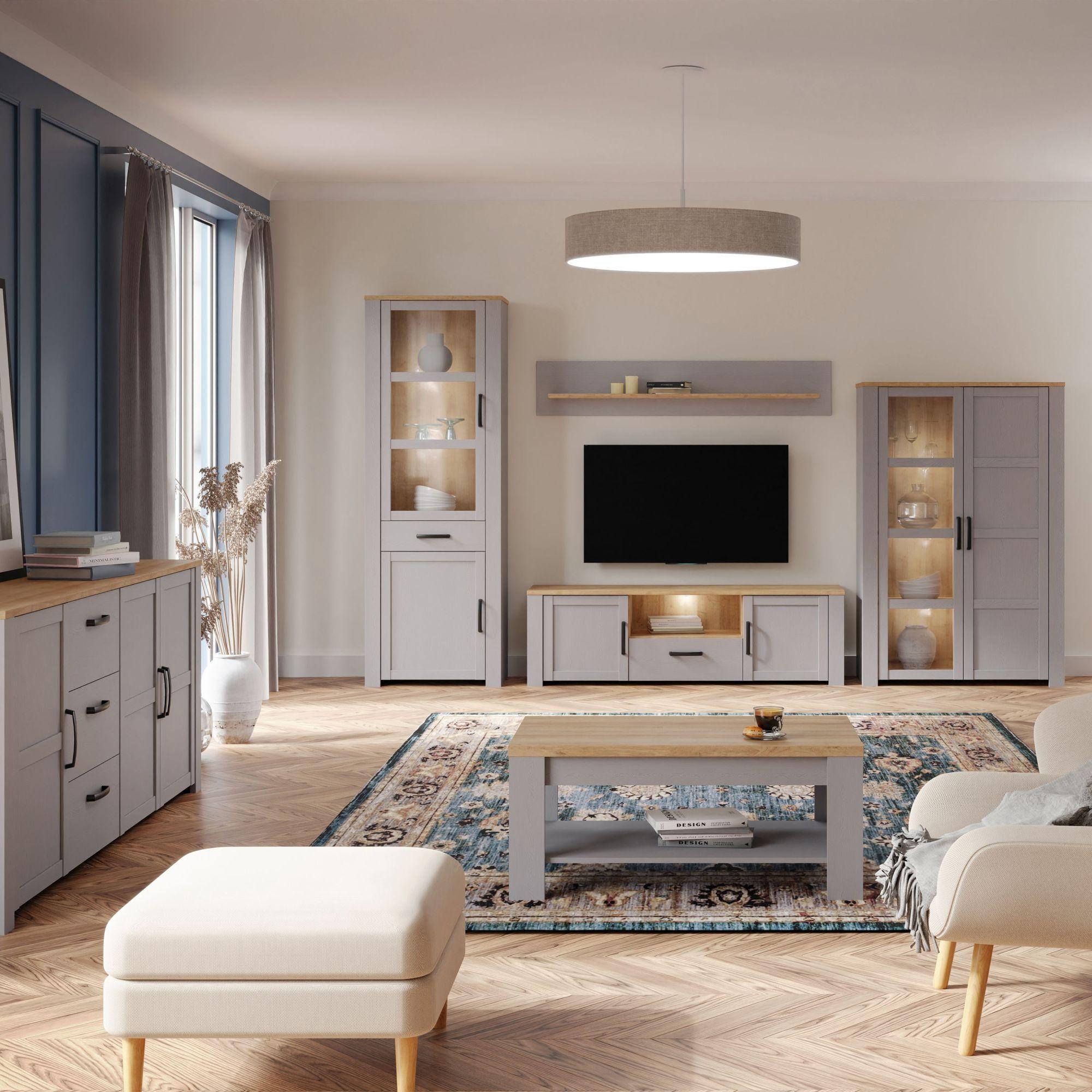 Bohol Grey Narrow Display Cabinet