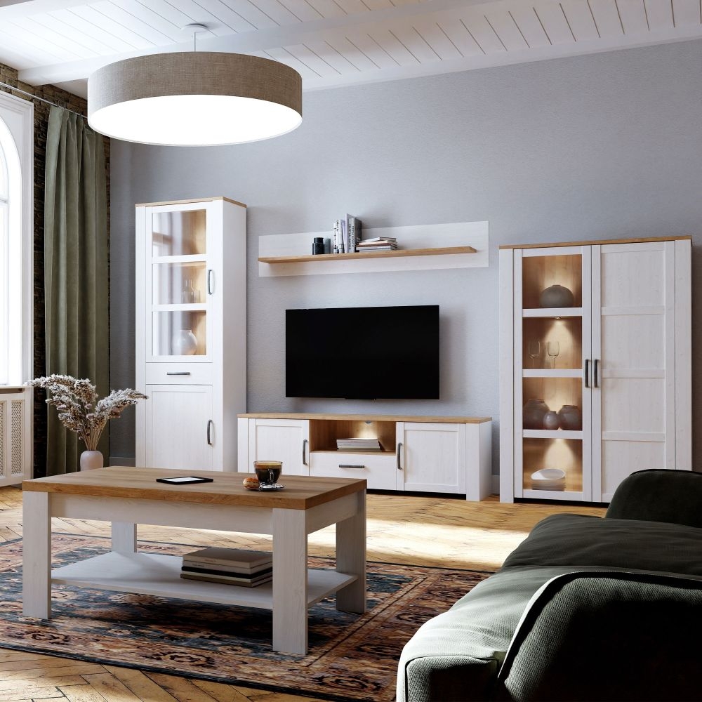 Bohol White 2 Door Display Cabinet