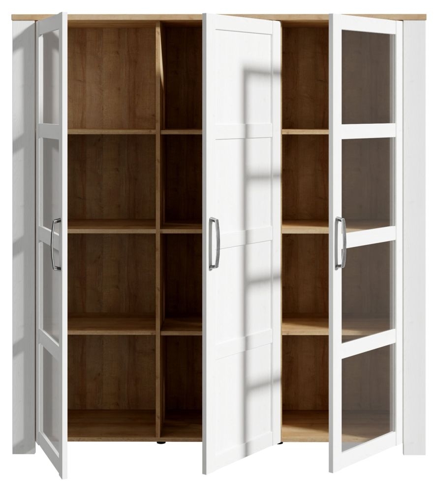 Bohol White 3 Door Large Display Cabinet
