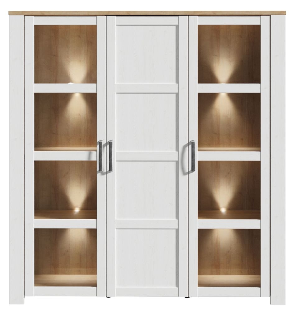 Bohol White 3 Door Large Display Cabinet