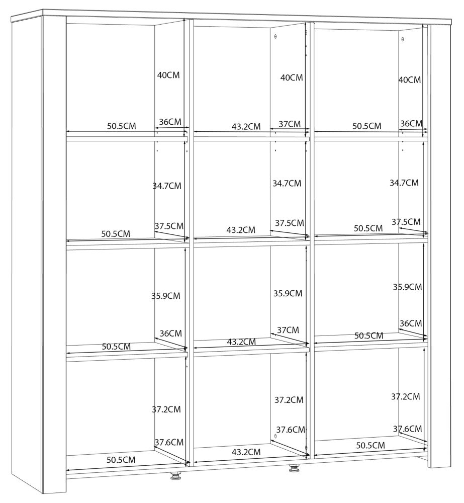 Bohol White 3 Door Large Display Cabinet