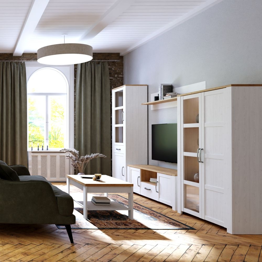 Bohol White Narrow Display Cabinet