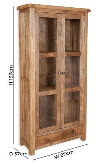 Bombay Solid Mango Wood 2 Door Display Cabinet