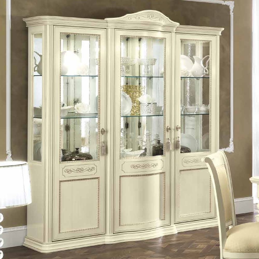 Torriani Display Cabinet - 3 Glass Door - Ivory