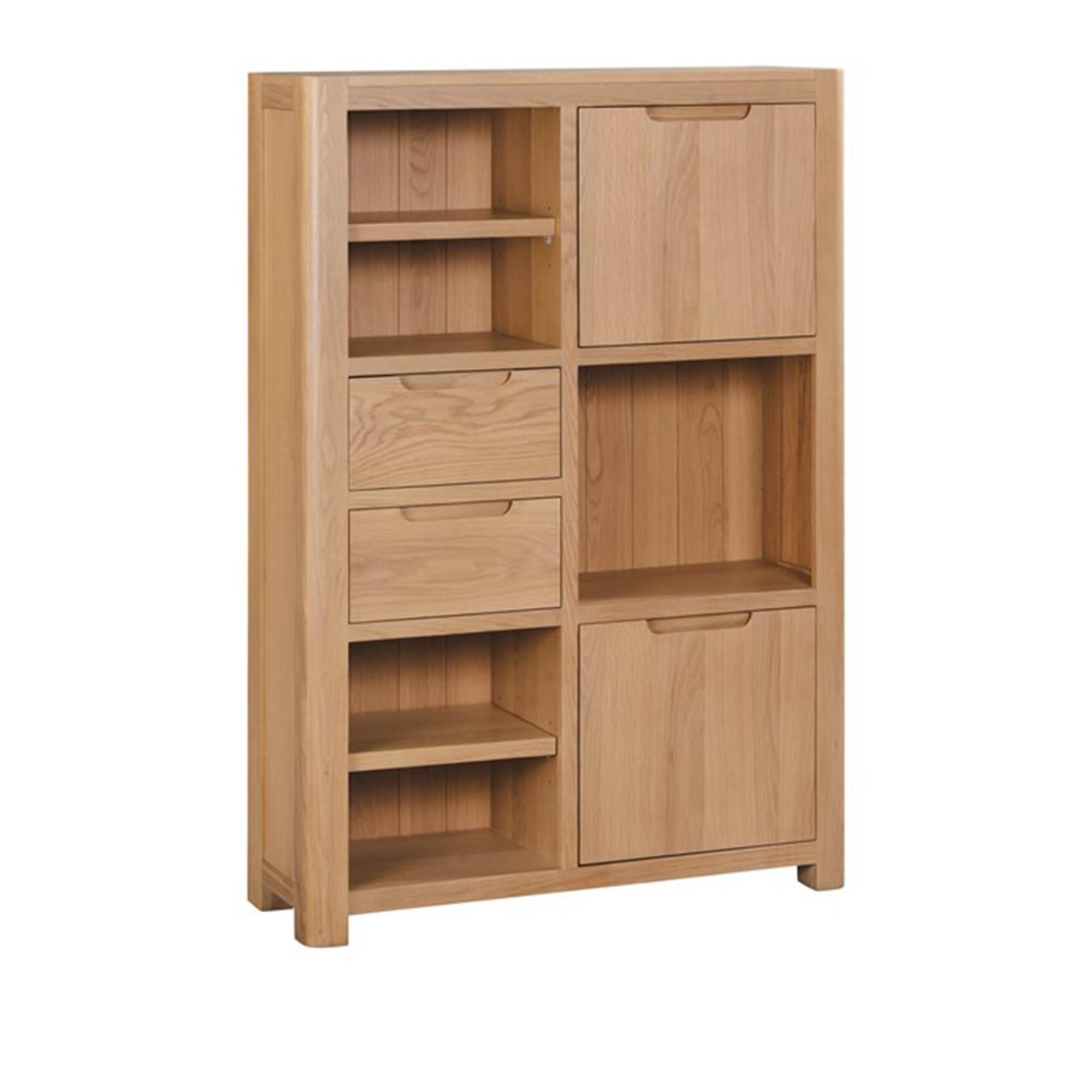 Carly Display Cabinet - 2 Door - High - Oak