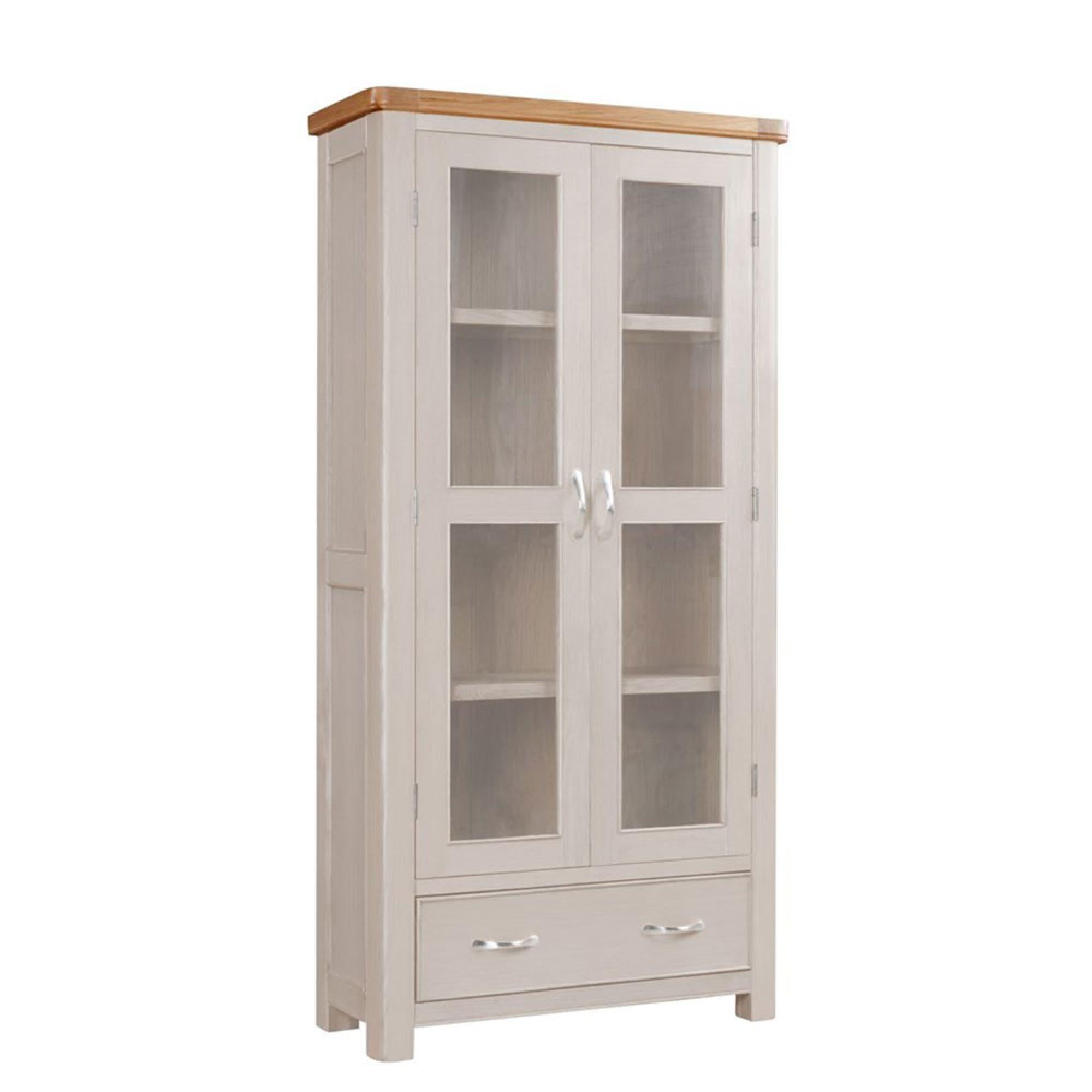 Clarion Display Cabinet - 2 Door - Oak and Grey