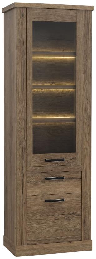 Corona Oak Effect Narrow Display Cabinet