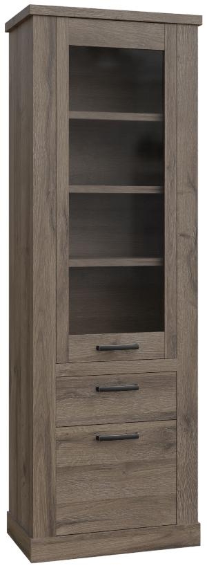 Corona Oak Effect Narrow Display Cabinet