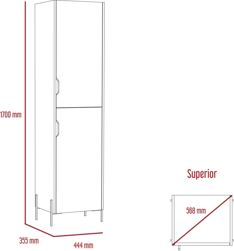 Dallas Storage Cabinet - White and Grey