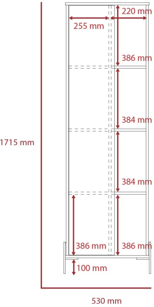 Dallas Tall Display Cabinet - White and Grey
