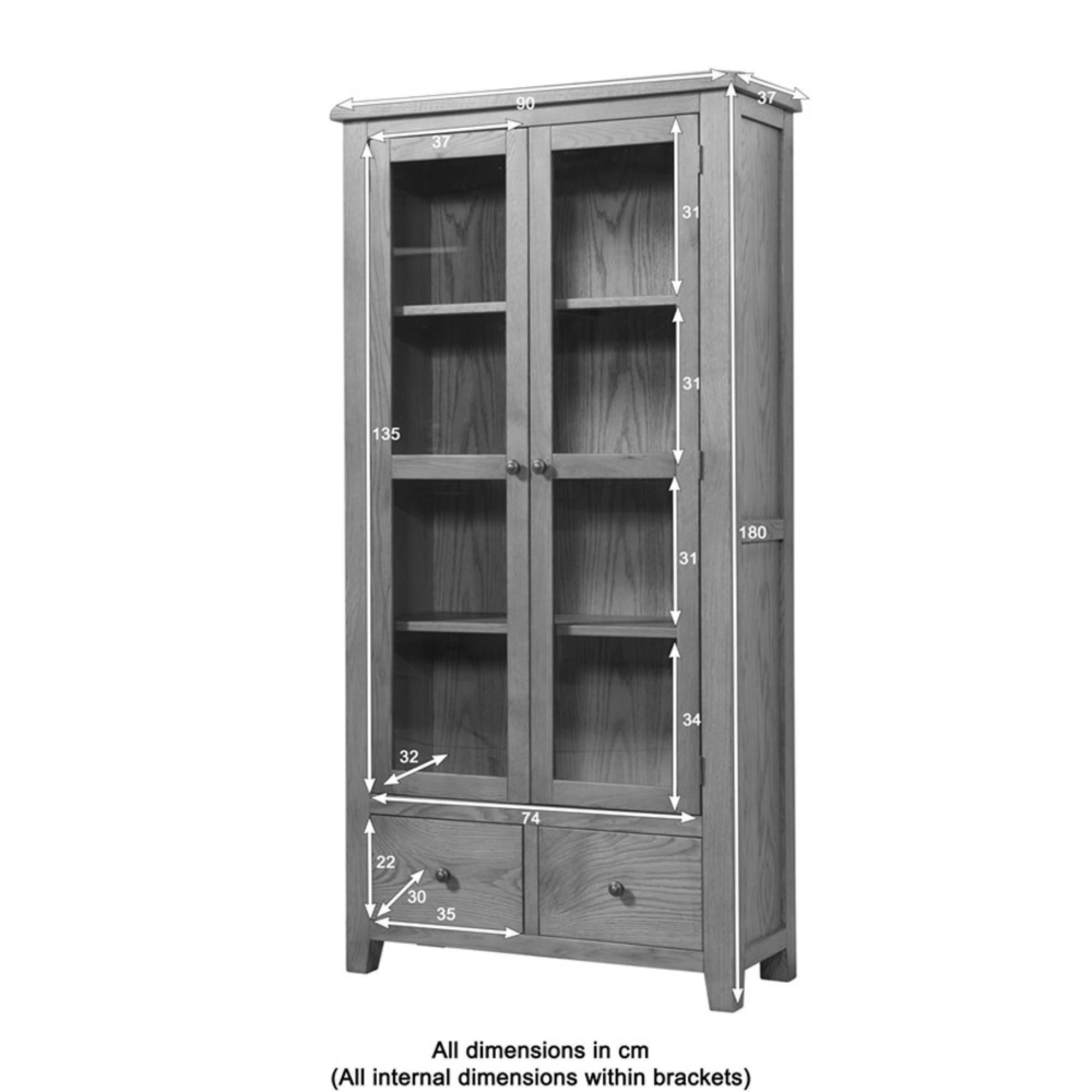 Dorset Display Cabinet - 2 Door - Oak