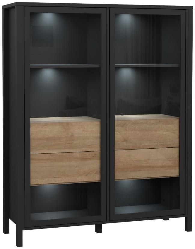 High Rock Black 2 Door Display Cabinet