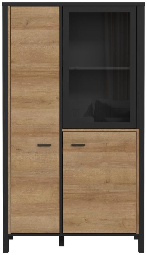 High Rock Oak Effect 3 Door Display Cabinet