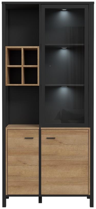 High Rock Oak Effect Display Cabinet