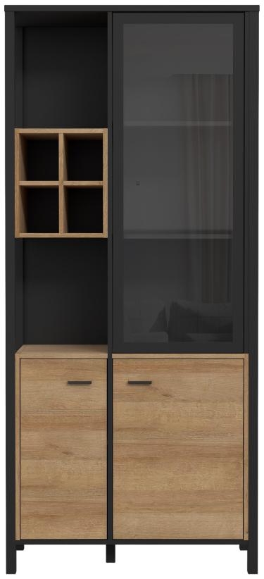 High Rock Oak Effect Display Cabinet