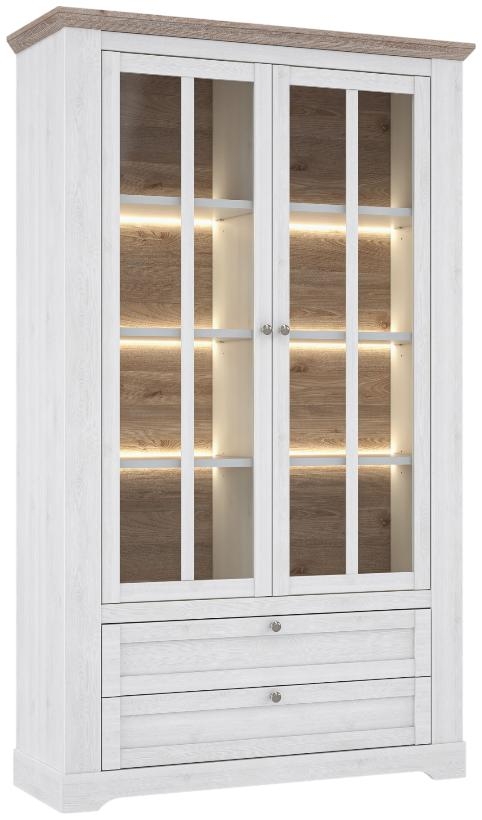 Iloppa Snowy Oak and Oak Nelson Display Cabinet