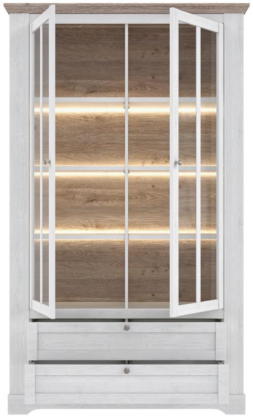 Iloppa Snowy Oak and Oak Nelson Display Cabinet