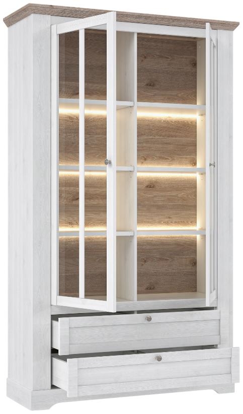 Iloppa Snowy Oak and Oak Nelson Display Cabinet