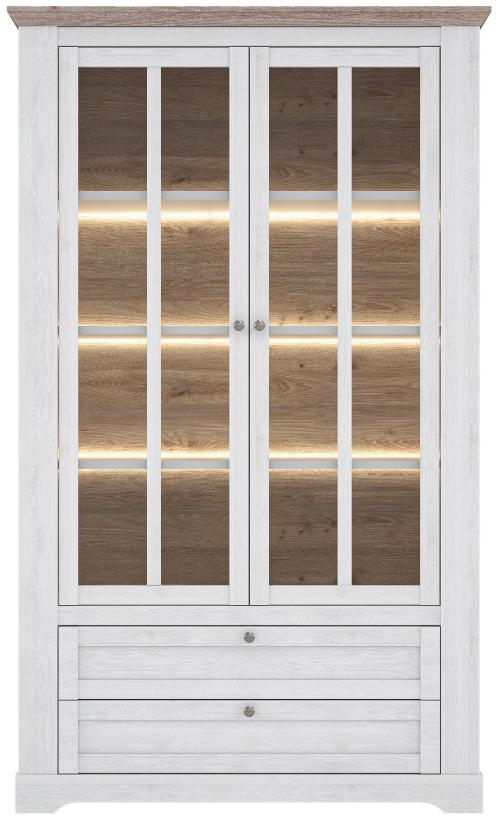 Iloppa Snowy Oak and Oak Nelson Display Cabinet